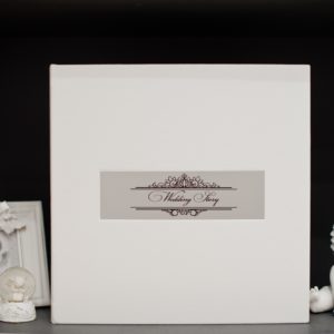 Elegant white or beige photobook or photo album