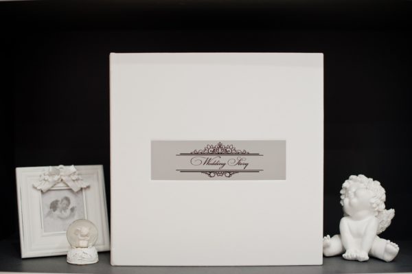 Elegant white or beige photobook or photo album